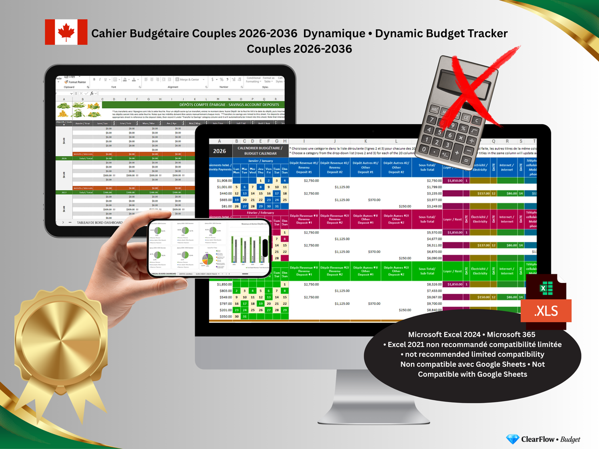 Premium Dynamic Budget System – Couples • Système Dynamique Premium de Budget – Pour Couples • Canada • 2026–2036 • Signature