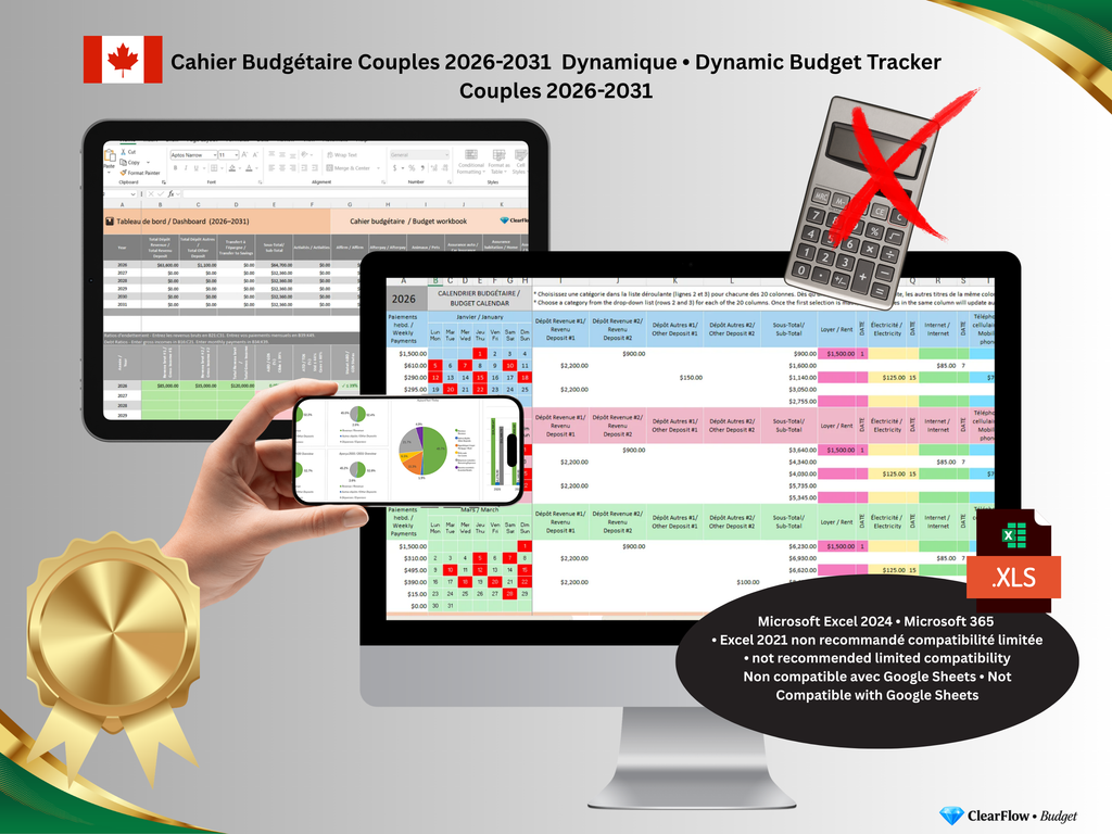 Premium Dynamic Budget System – Couples • Système Dynamique Premium de Budget – Pour Couples • Canada • 2026–2031 • Essence