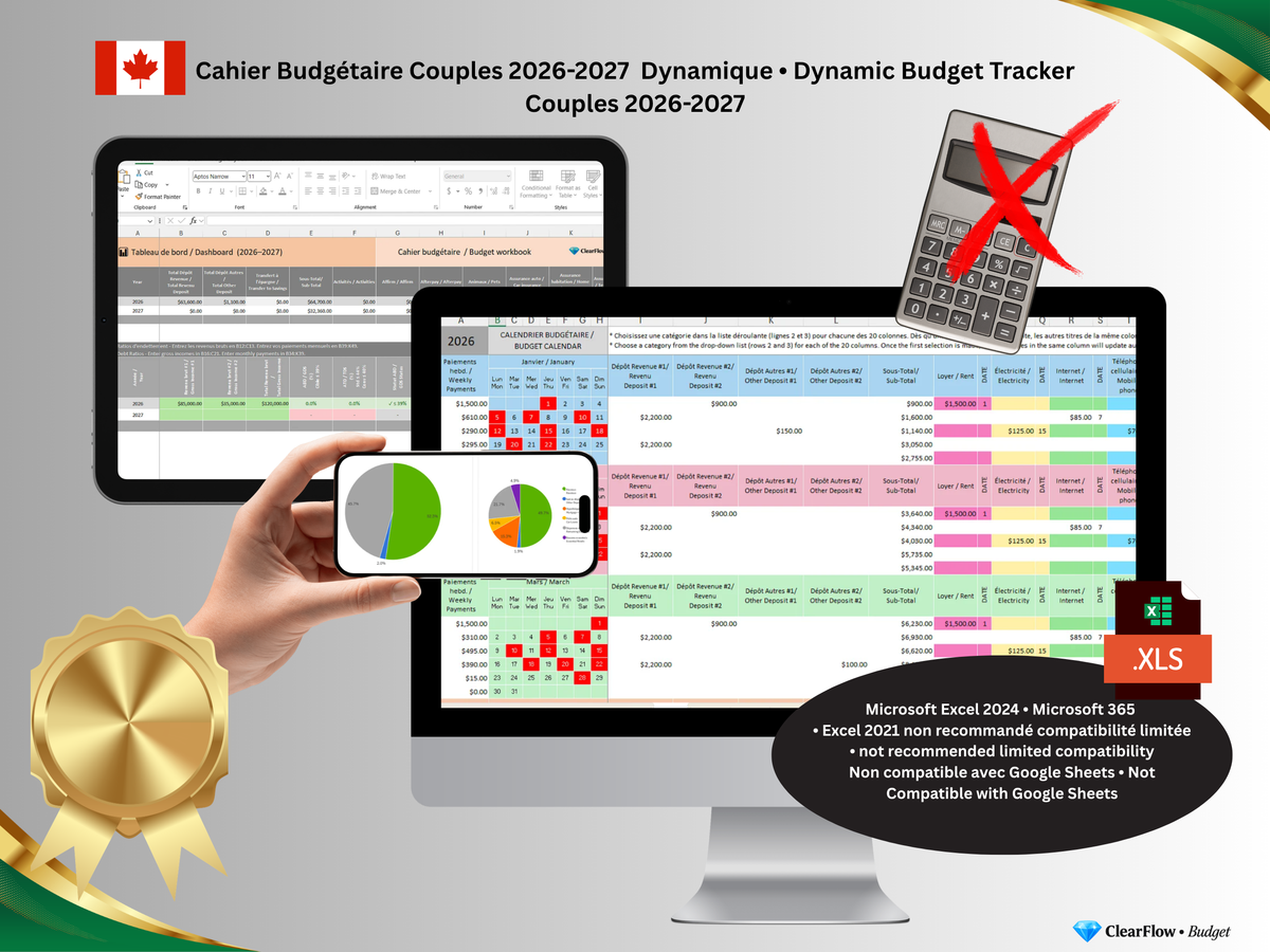 Premium Dynamic Budget System – Couples • Système Dynamique Premium de Budget – Pour Couples • Canada • 2026–2027 • Essence