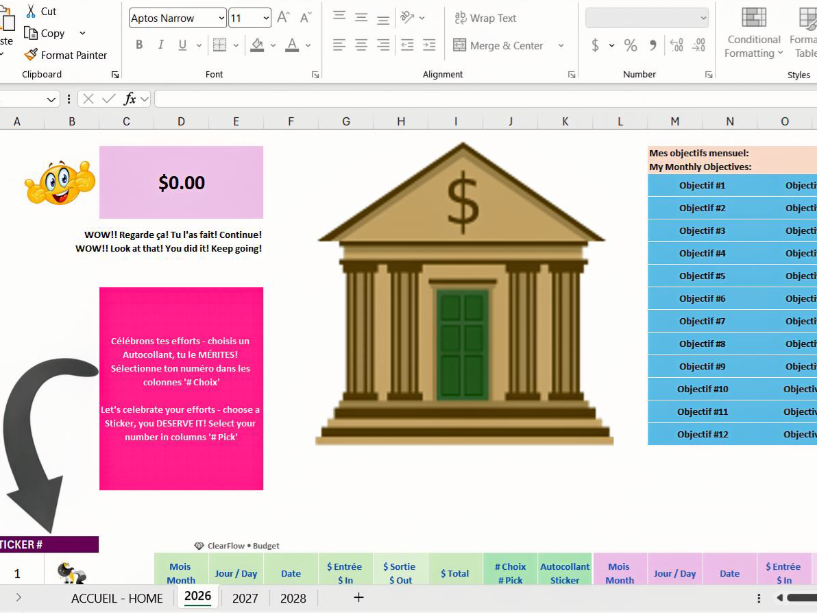 Premium Dynamic Savings Dashboard • Girls 8–12 • Canada & USA • ADHD‑Friendly • Goals • Allowance (Copy)