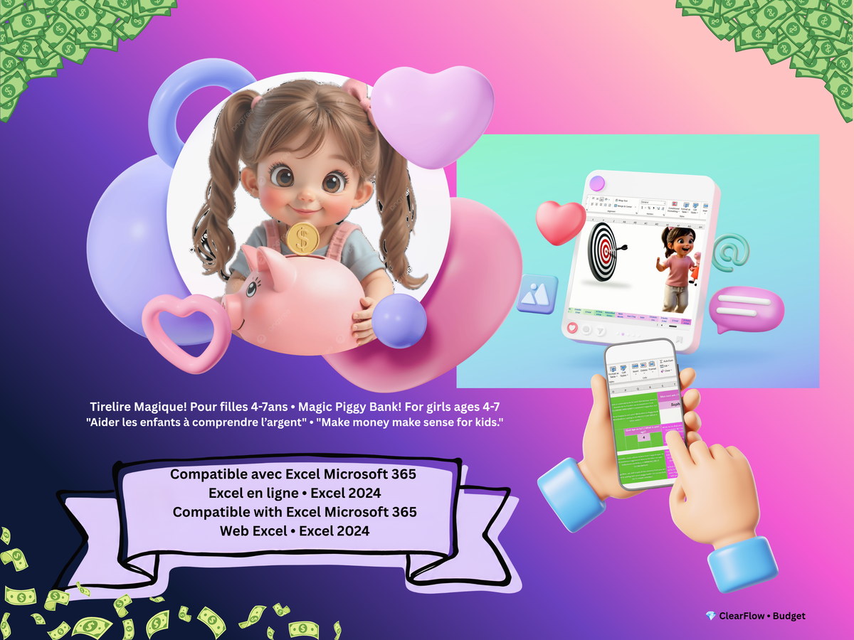 Magic Piggy Bank • Girls 4–7 • Canada & USA • Savings • Visual Goals Tracker