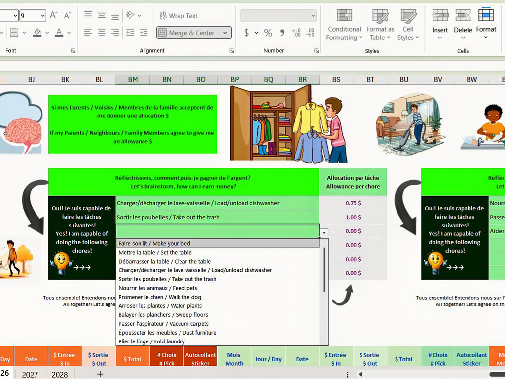 Premium Dynamic Savings Dashboard • Boys 8–12 • Canada & USA • ADHD‑Friendly • Goals • Allowance