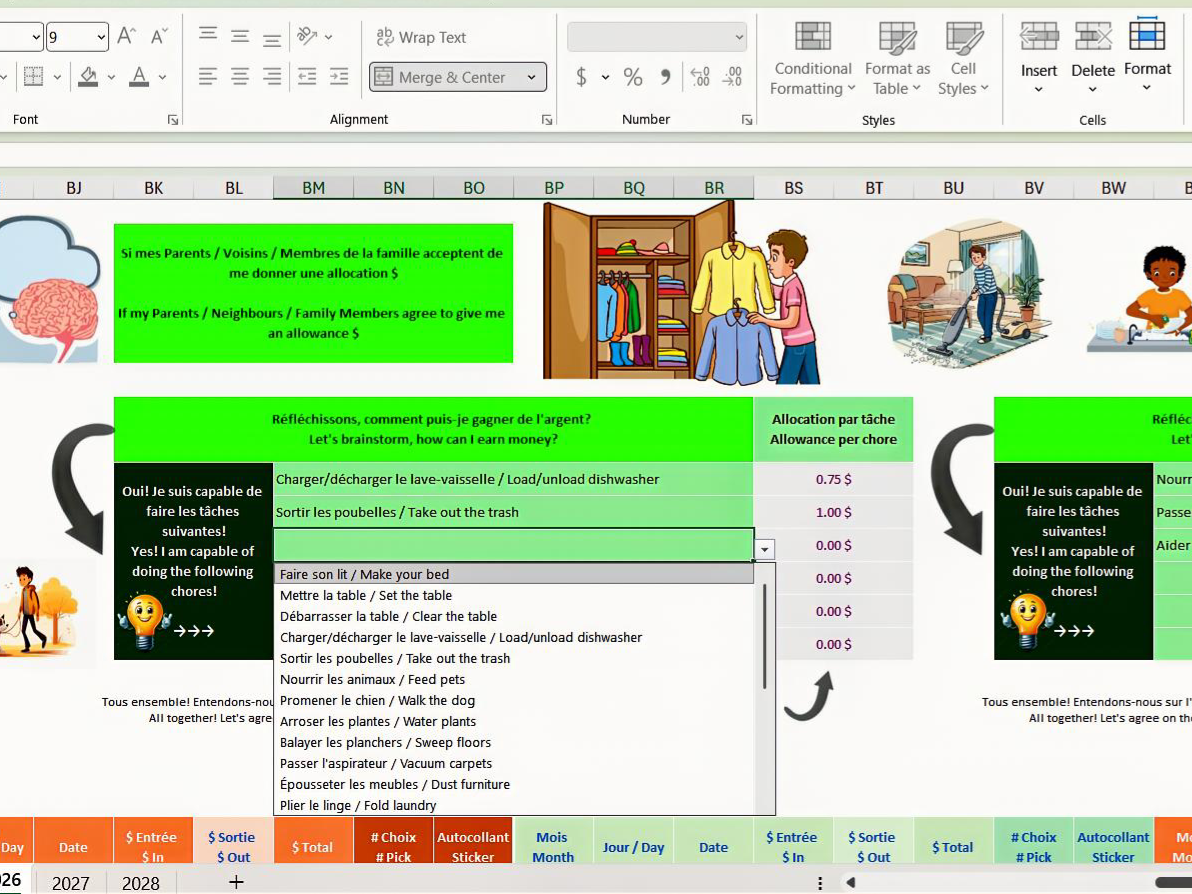 Premium Dynamic Savings Dashboard • Boys 8–12 • Canada & USA • ADHD‑Friendly • Goals • Allowance