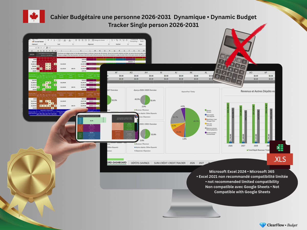 Premium Dynamic Budget System – Single Person • Système Dynamique Premium de Budget – Pour Personne Seule • Canada • 2026–2031 • Signature