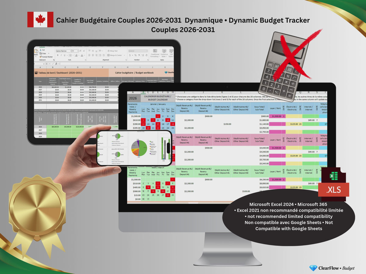 Premium Dynamic Budget System – Single Person • Système Dynamique Premium de Budget – Pour Personne Seule • Canada • 2026–2031 • Essence