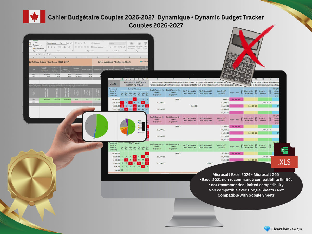 Premium Dynamic Budget System – Couples • Système Dynamique Premium de Budget – Pour Couples • Canada • 2026–2027 • Essence