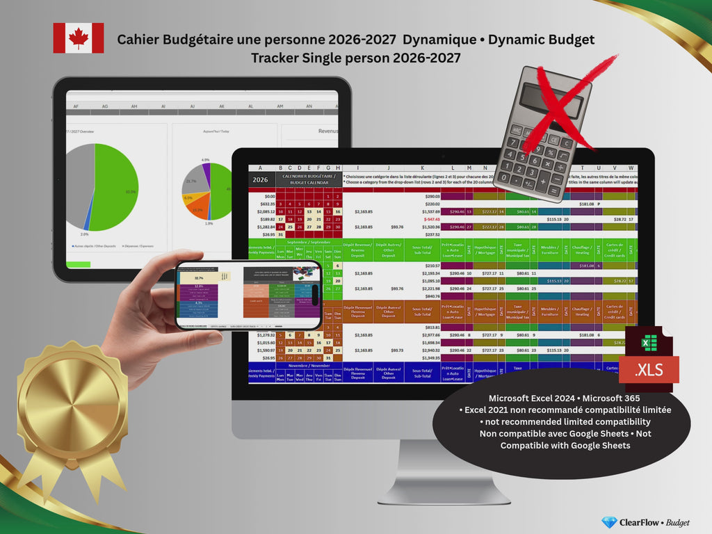 Premium Dynamic Budget System – Single Person • Système Dynamique Premium de Budget – Pour Personne Seule • Canada • 2026–2027 • Signature